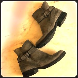 Born Mairead Crisscross Suede Ankle Booties